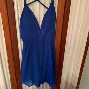 Royal blue dress above the knee